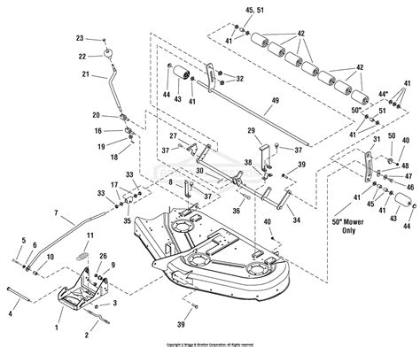 Simplicity 1695130 44 Mower Deck Parts Diagram For 44 And 50 Mower