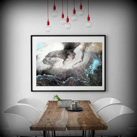 Wangart Abstract Oil Painting Art Canvas Print Black White Posters Wall