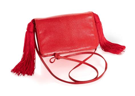 Vintage Judith Leiber Red Karung Tassel Bag At 1stdibs