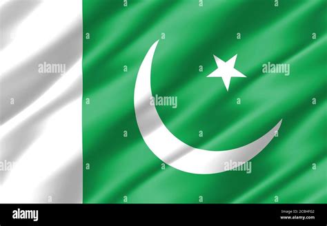 Silk Wavy Flag Of Pakistan Graphic Wavy Pakistani Flag 3d Illustration
