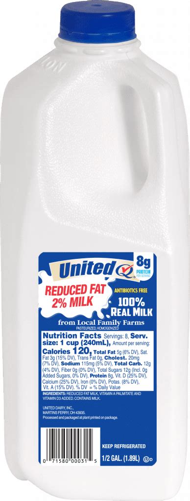 2 Reduced Fat United Dairy