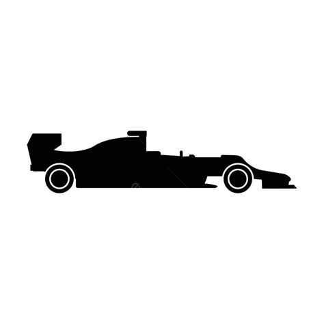 Iconic Black Silhouette Of A Racing Car Racing View Vehicle Vector