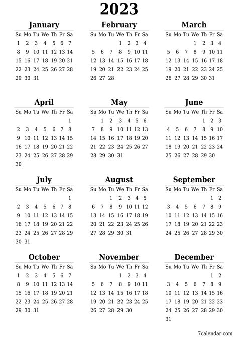 Three Year Calendar 2023 To 2025 Printable Template Calendar