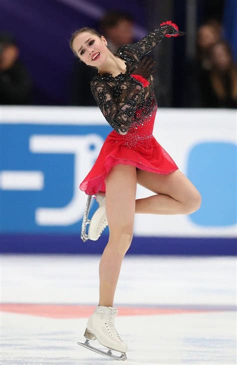 Alina Zagitova Figure Skating Olympics Red And Blue Skater