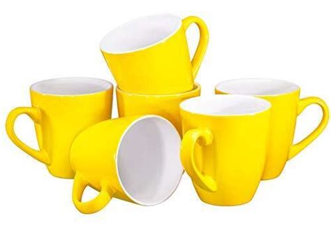 Bruntmor 16 Oz Plain Coffee Mug Set Of 6 Large 16 Ounce Ceramic Mugcup