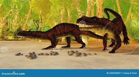 Triassic Prestosuchus Reptiles Stock Illustration Illustration Of