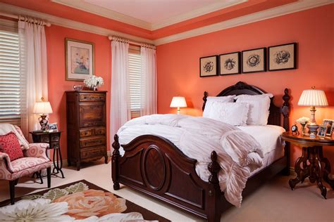 Find over 100+ of the best free bedroom images. The contrast of peach walls and a carved solid walnut bed ...