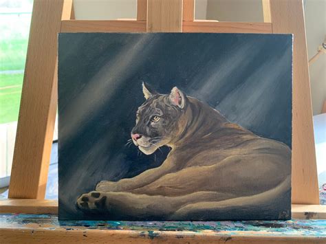 Florida Panther Original Oil Painting 9x12 Canvas Board Etsy