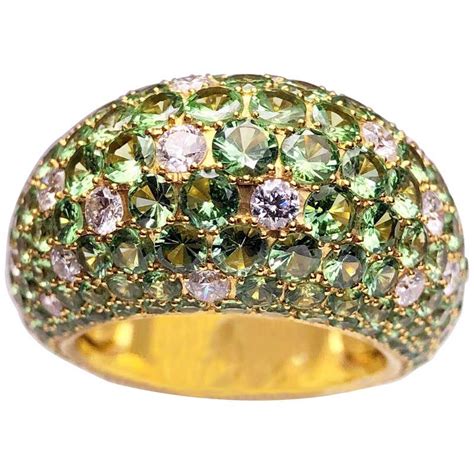 Rodney Rayner 18 Karat Gold Diamond And Peridot Tsavorite And Lemon