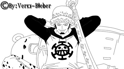 Digital Drawing Digital Art Student Writers Trafalgar Law One Piece Black And White