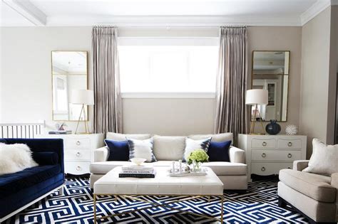 Navy Living Room Accents Transitional Living Room