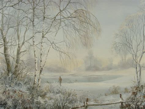 Antiques Atlas Christmas Snowy Winter Landscape Oil Painting