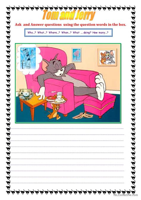 Tom And Jerry Picture Description English Esl Worksheets Pdf And Doc
