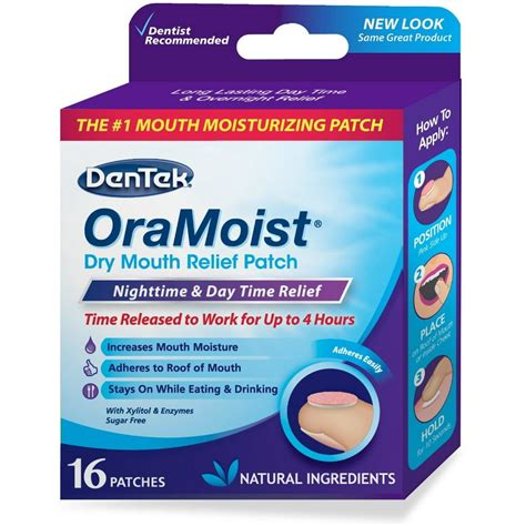 Dentek Oramoist Dry Mouth Relief Patch 16 Ea Pack Of 3