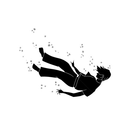 Drowning Boy Silhouette Dream Sad Down Png Transparent Clipart Image