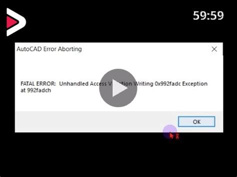 How To Fix AutoCAD FATAL ERROR Unhandled Access Violation Writing X E Fd C Exception At