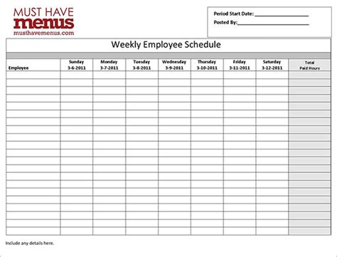 A basic printable form on which small businesses can list several employees along with their work schedule by day of the week. Hotel-Employee-Shift-Schedule-Template-Download - Free ...