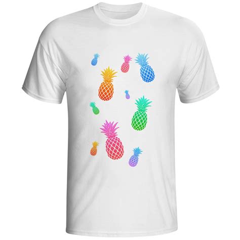 nuovo design divertente colorato ananas maglietta creativo novità casuale o collo t shirt cool