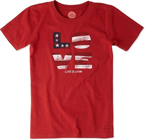 life is good women s love flag crusher tee large flag red clothing