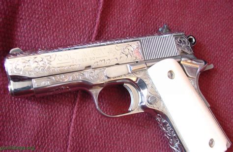 Pistols Colt Officers45acpmaster Engraved And Polishe