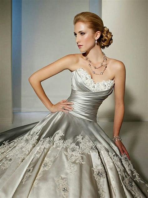 Silver Wedding Dress Silver Wedding Dress Elegant Wedding Gowns