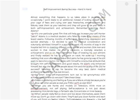 Self-improvement & Success - Hand in Hand: [Essay Example ...