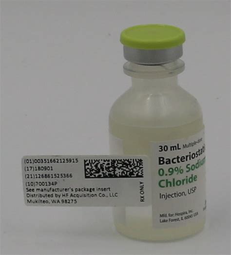 Bacteriostatic 09 Sodium Chloride Injection Usp 30ml Vial