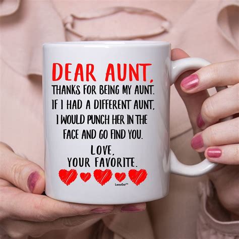dear aunt thanks for being my aunt white mug 11 oz etsy