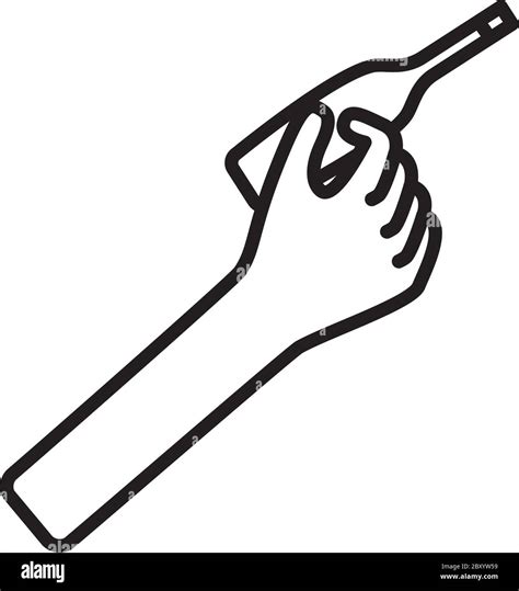 Hand Holding A Digital Thermometer Icon Over White Background Line