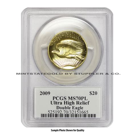 2009 20 Ultra High Relief Pcgs Ms70pl Proof Like Gold