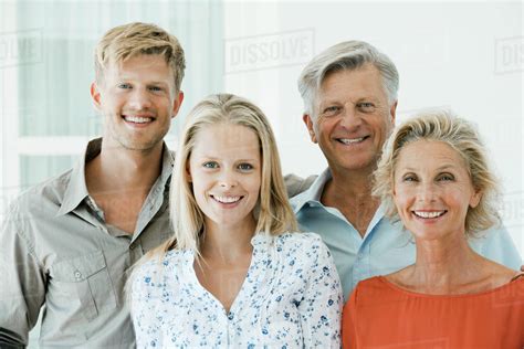 Mature Parents With Their Adult Son And Daughter Portrait Stock