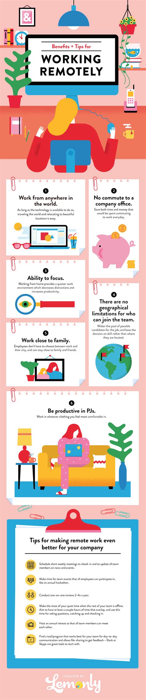 How To Work From Home Tips Infographic Lemonly Infographic Design
