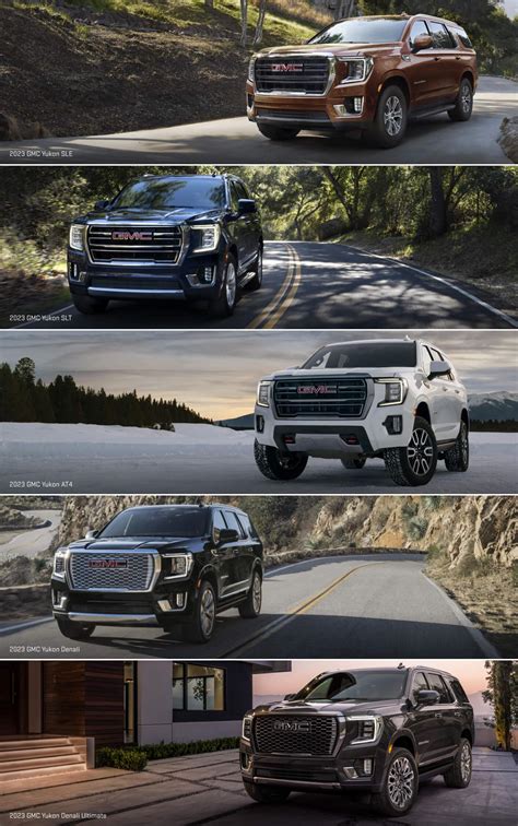 The 2023 Gmc Yukon Trim Levels Denali Vs At4 Vs Slt Comparison