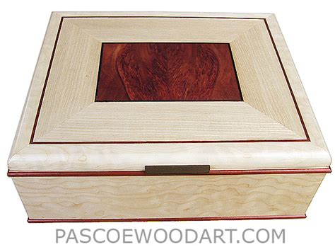 handcrafted wood box large decorative keepsake box made of bleached quilted western maple