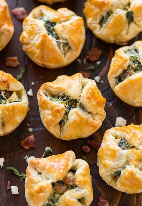 Spinach Puffs Are An Easy Delicious Appetizer Buttery Squares Of Puff