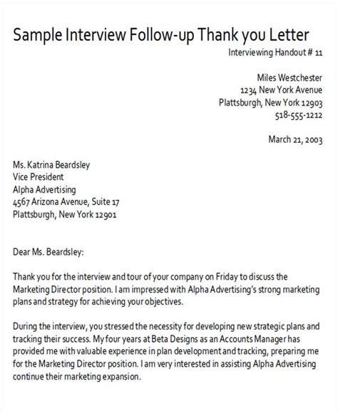 Free Sample Thank You Letters For Interview In Ms Word Pdf Vrogue