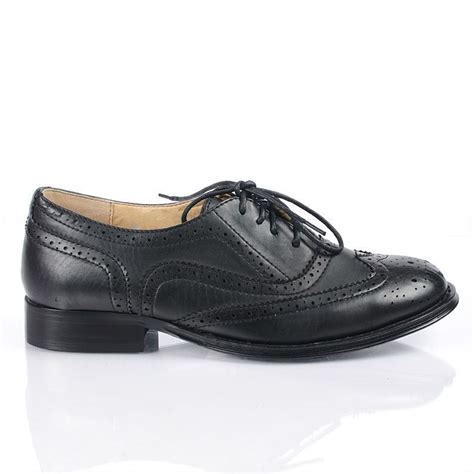 Finde damenmode, herrenmode, möbel & mehr aus deinen lieblings online shops. Damen Budapester Schnürschuh flach Oxford Schuhe schwarz ...
