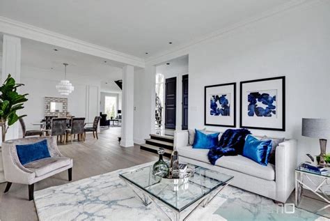Jul 14 2019 Elegant Blue And White Living Room Decor With White Sofa