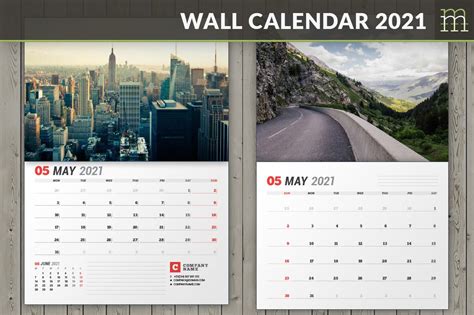 Wall Calendar 2021 Wc037 21 Stationery Templates Creative Market
