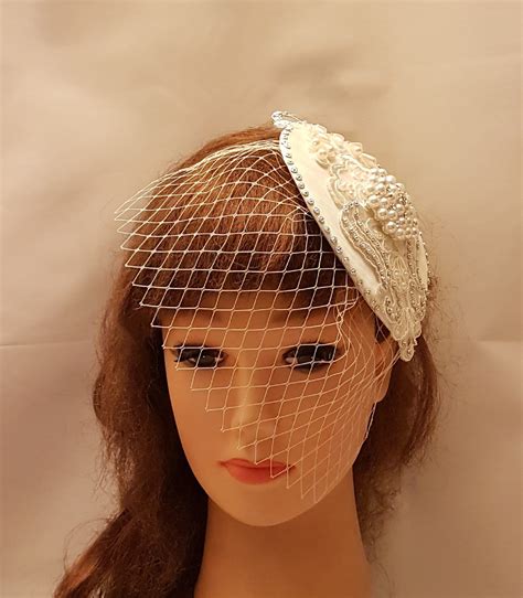 Bridal Hat Fascinatorvintage Inspired Hat And Mini Birdcage Etsy