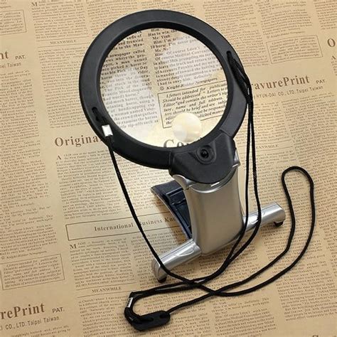 tanice led magnifying glass 2x 6x reading magnifier with 2 led light hands free for reading