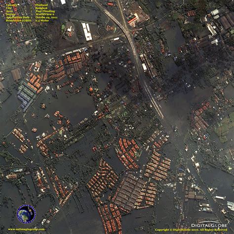 Worldview 2 Satellite Image Flooding Bangkok Satellite Imaging Corp