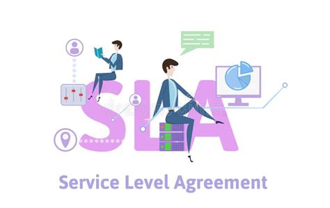 Sla Service Level Agreement Concept With Keywords Letters And Icons