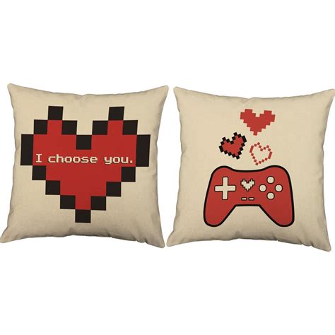 8 Bit Gamer Love Throw Pillows Pillows Throw Pillows Alphabet Throw