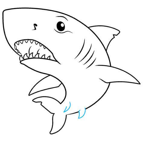 How To Draw A Great White Shark Really Easy Drawing Tutorial