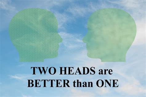 Two Heads Are Better Than One Metaphor Vector Illustration Stock Vector