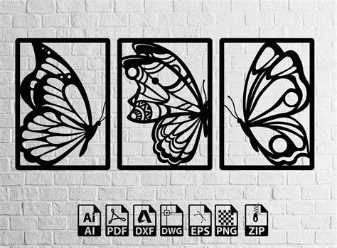 Butterfly Dxf Svg Cdr File Vector For Cnc Plasma Router Laser Cut Decor