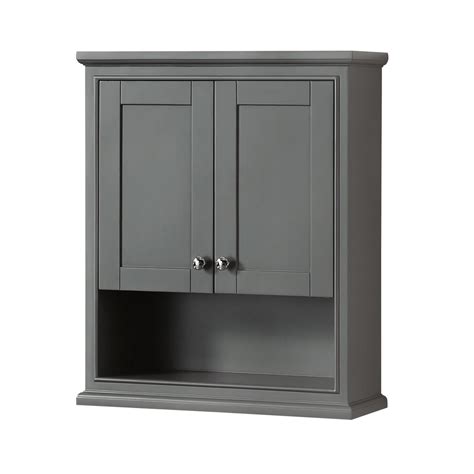 The wall cabinet has an elegant crown molded top piece with two decorative louvered doors. Deborah Over-Toilet Wall Cabinet by Wyndham Collection ...