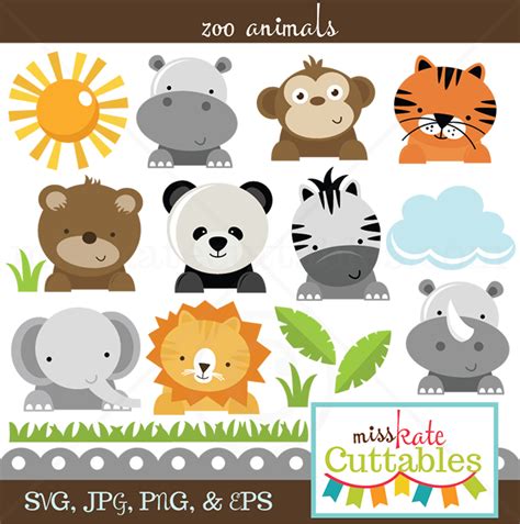 Zoo Animals SVG cut files for scrapbooking zoo svg files lion svg tiger svg bear svg cut file