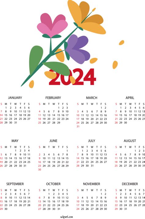 2024 Calendar Calendar Floral Design Month For 2024 Yearly Calendar